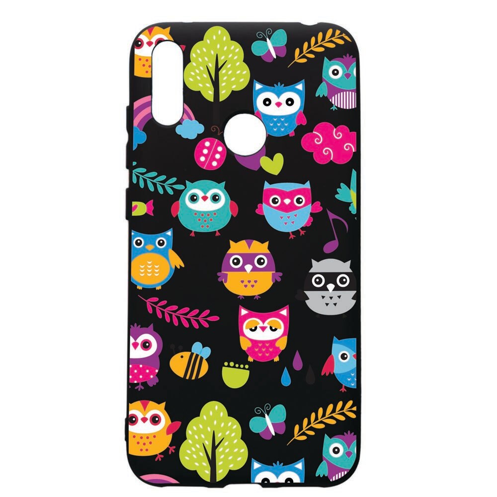 Husa de protectie Huawei Y7 2019, OWL, silicon, cu interiorul din material textil, protectie camera, PB43