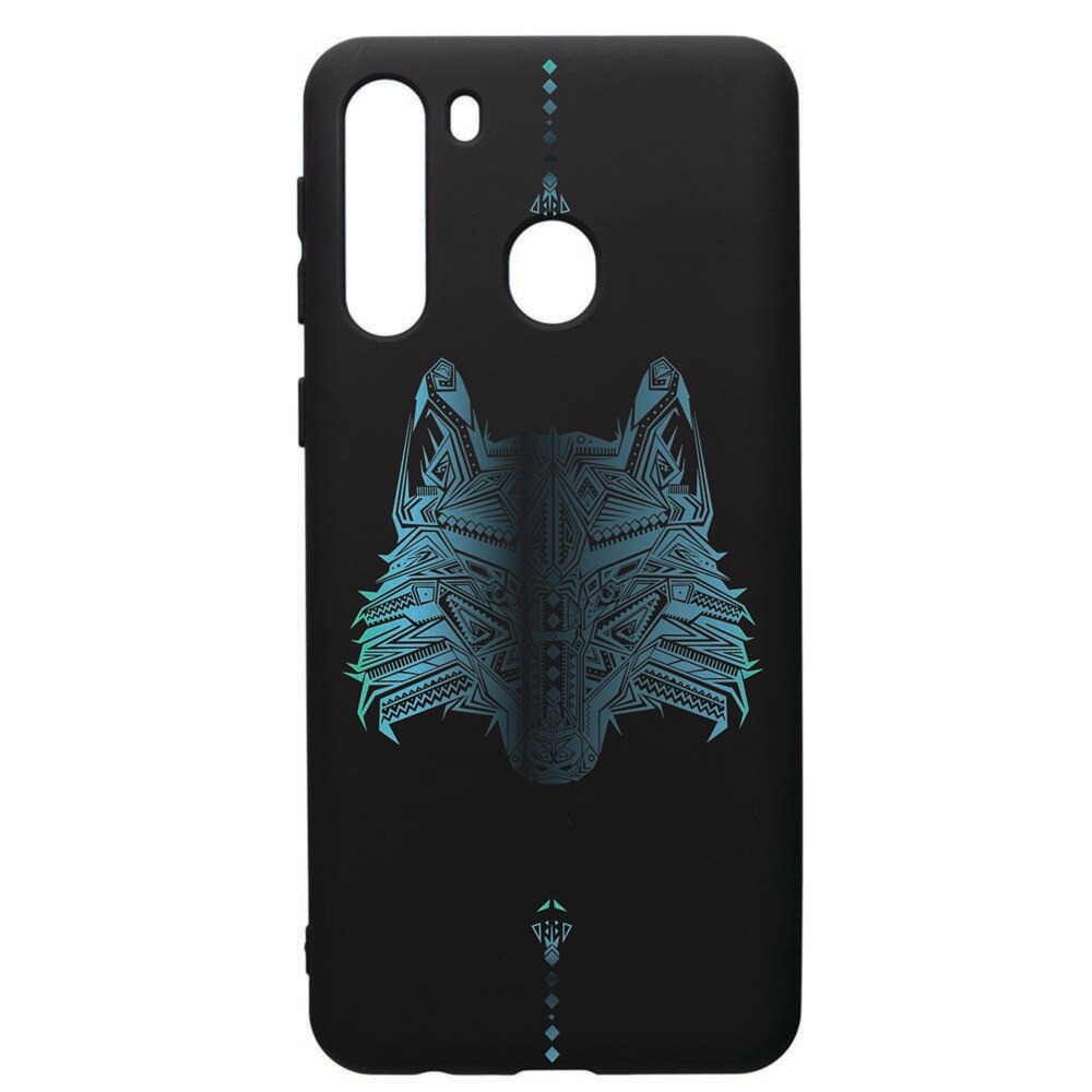Husa de protectie Samsung Galaxy A21S, Wolf, silicon, cu interiorul din material textil, protectie camera, PB50