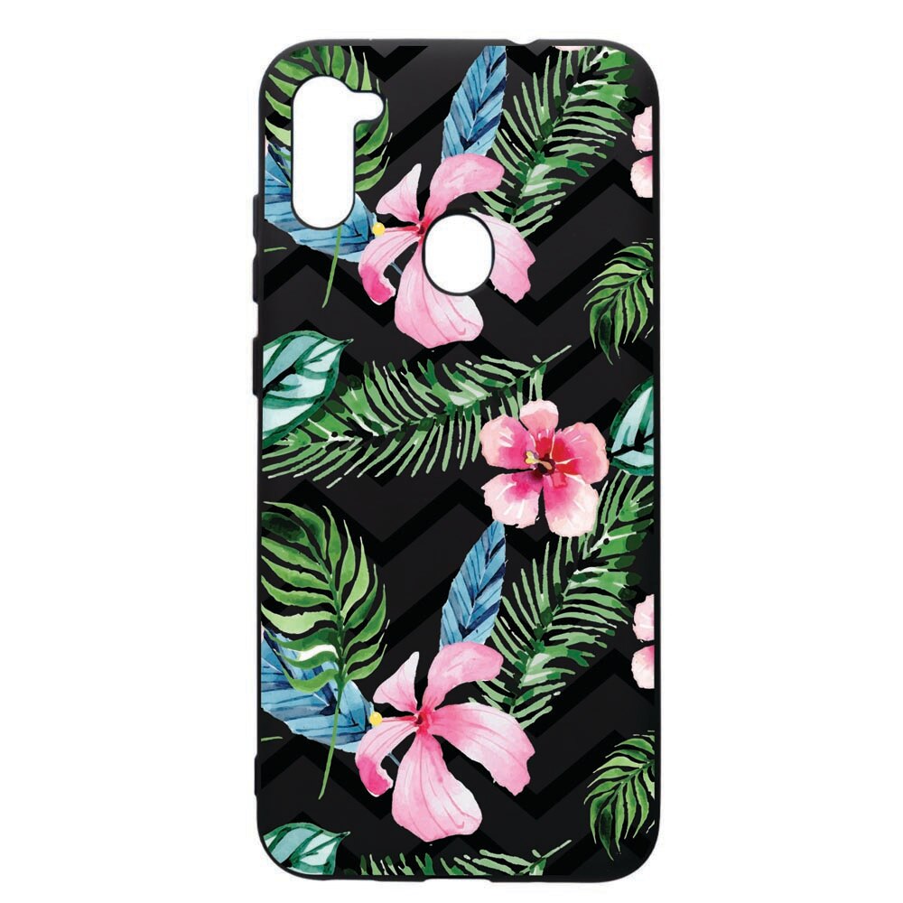 Husa de protectie Samsung Galaxy A11, Tropical, silicon, cu interiorul din material textil, protectie camera, PB49