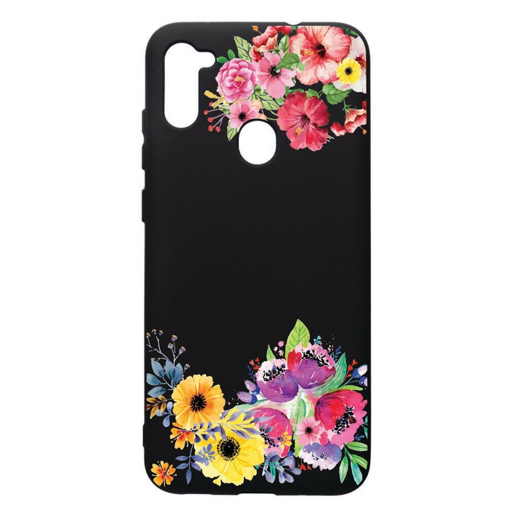 Husa de protectie Samsung Galaxy A11, Flower, silicon, cu interiorul din material textil, protectie camera, PB56