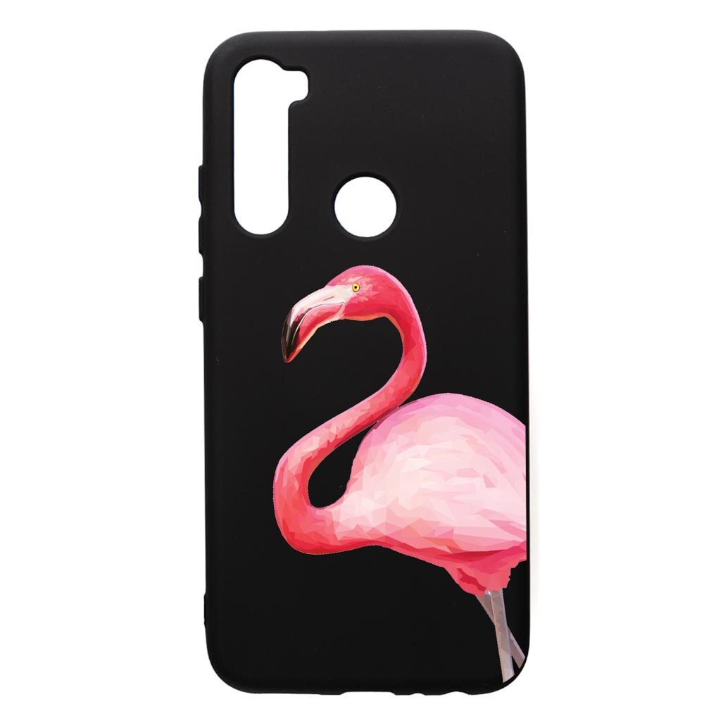 Husa de protectie Xiaomi Redmi Note 8, Flamingo, silicon, cu interiorul din material textil, protectie camera, PB55