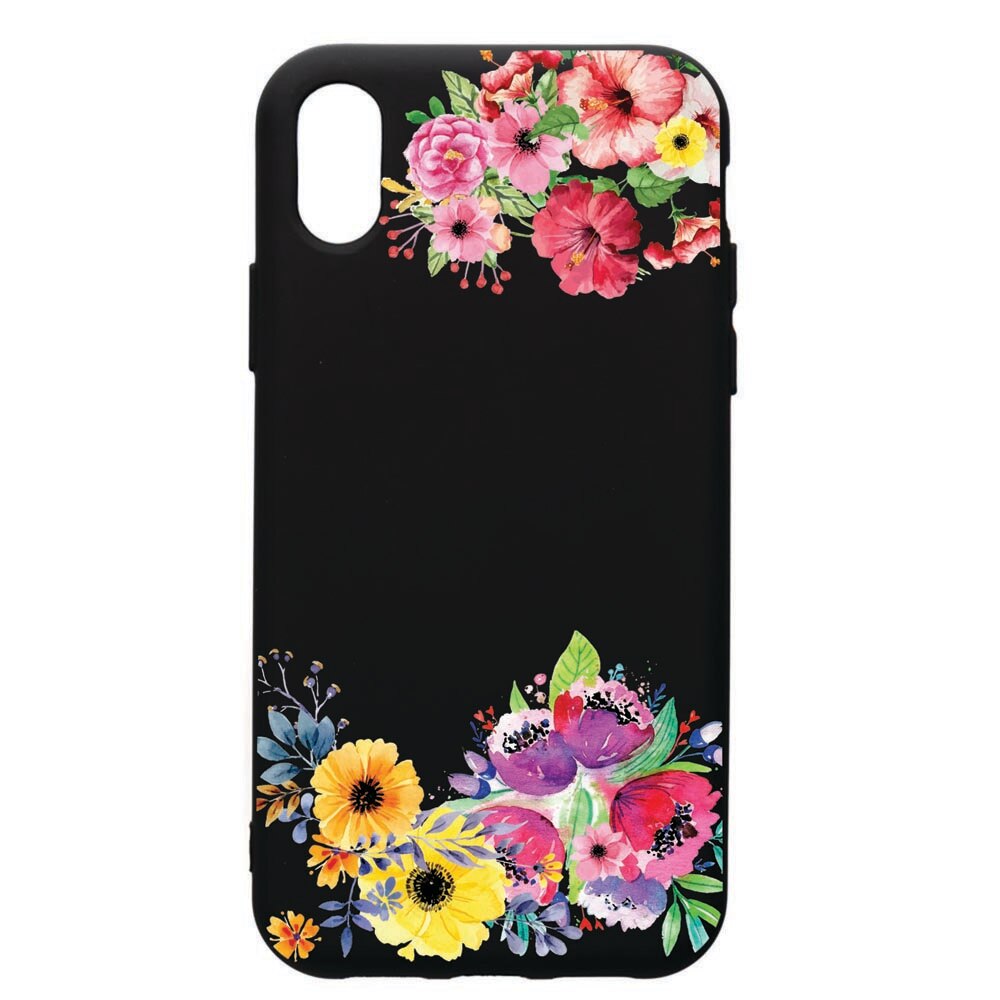Husa de protectie Apple iPhone XS / iPhone X, Flower, silicon, cu interiorul din material textil, protectie camera, PB56