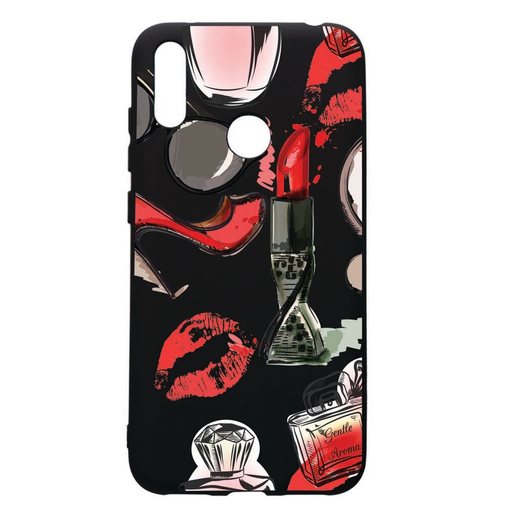 Husa de protectie Huawei Y7 2019, Fashion, silicon, cu interiorul din material textil, protectie camera, PB54
