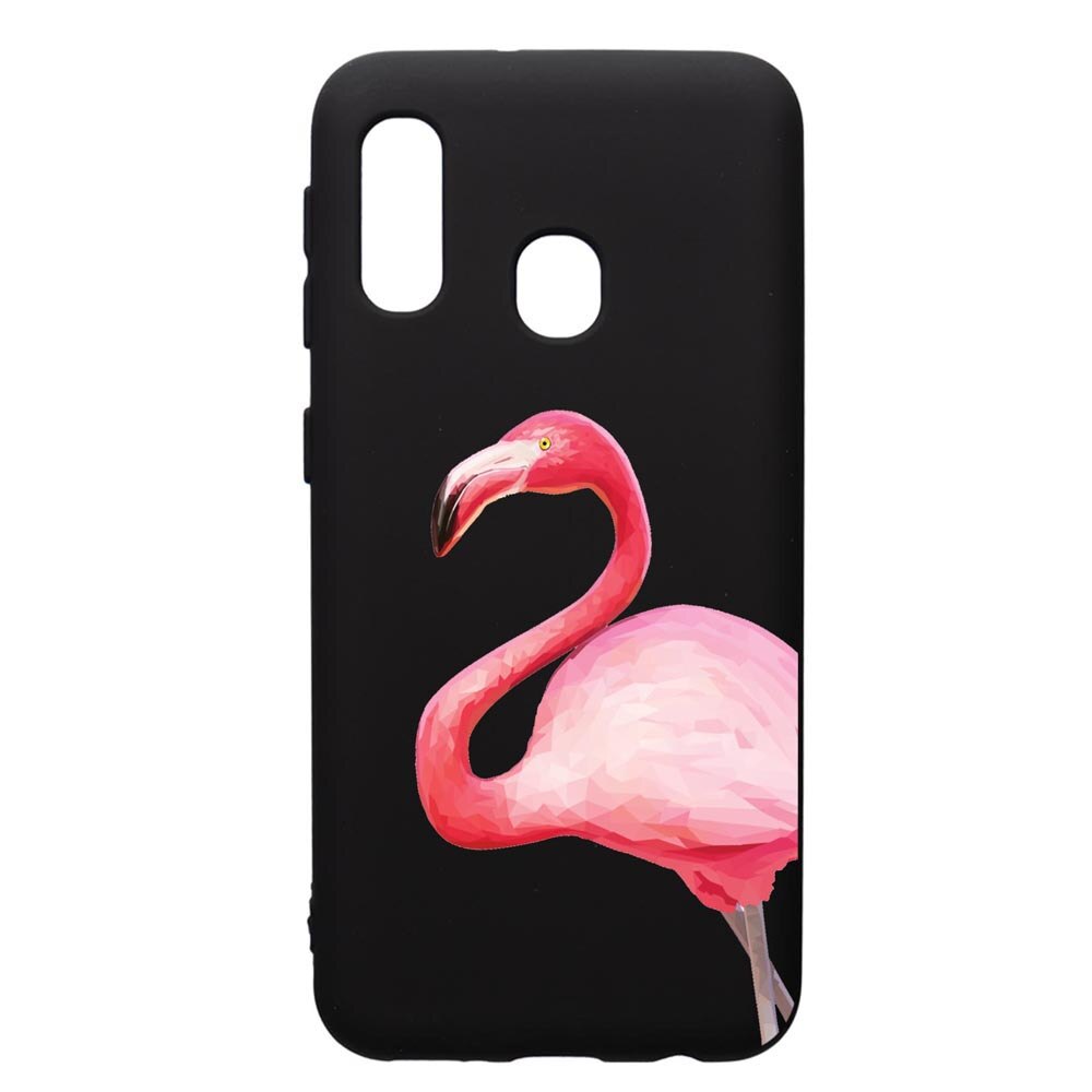 Husa de protectie Samsung Galaxy A20E, Flamingo, silicon, cu interiorul din material textil, protectie camera, PB55