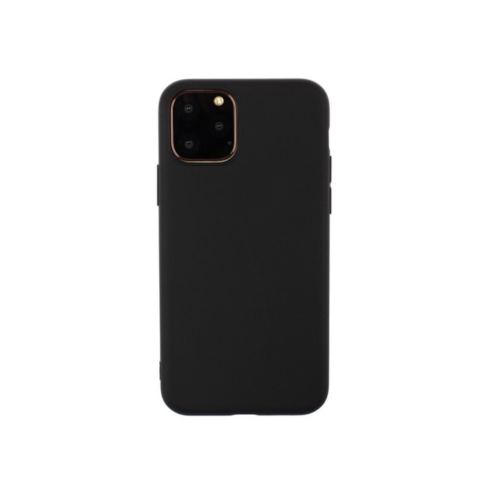 Husa pentru iPhone 12 / 12 Pro, model Frosted, neagra, tpu, protectiva