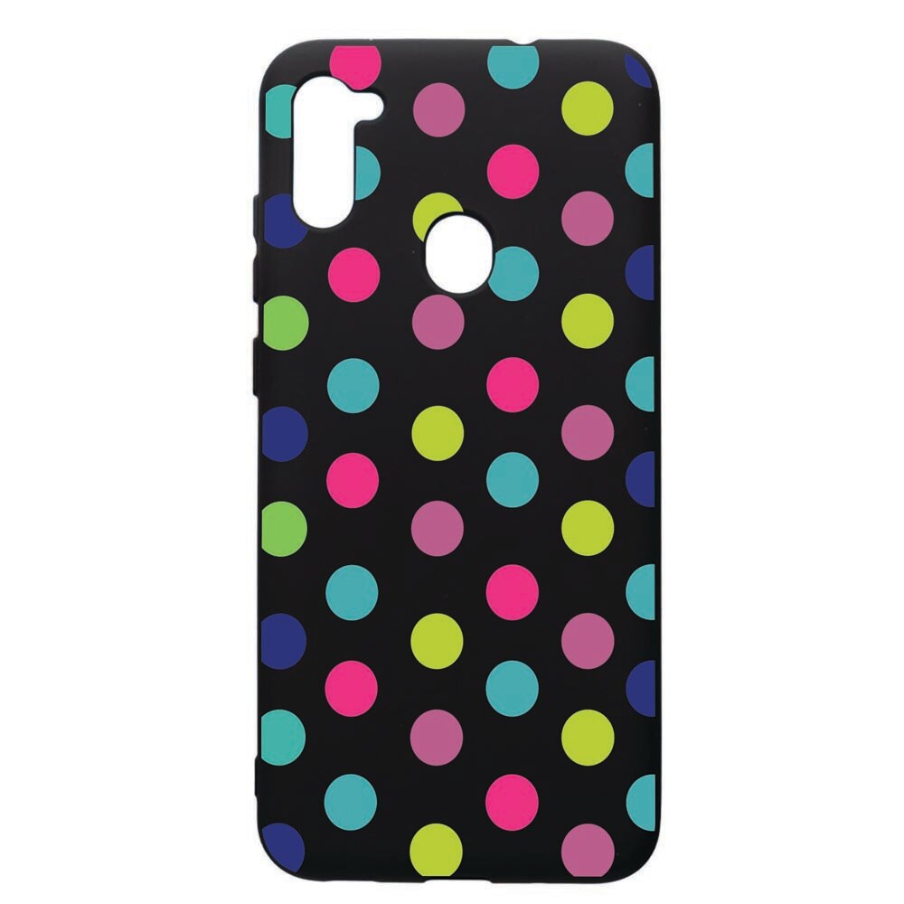 Husa de protectie Samsung Galaxy A11, Dots Color, silicon, cu interiorul din material textil, protectie camera, PB61