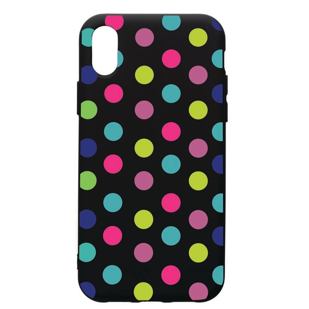Husa de protectie Samsung Galaxy A01, Dots Color, silicon, cu interiorul din material textil, protectie camera, PB61