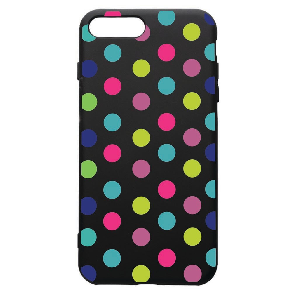 Husa de protectie Apple iPhone 8 Plus / iPhone 7 Plus, Dots Color, silicon, cu interiorul din material textil, protectie camera, PB61
