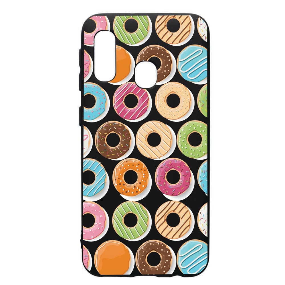 Husa de protectie Samsung Galaxy A20E, Donuts, silicon, cu interiorul din material textil, protectie camera, PB66