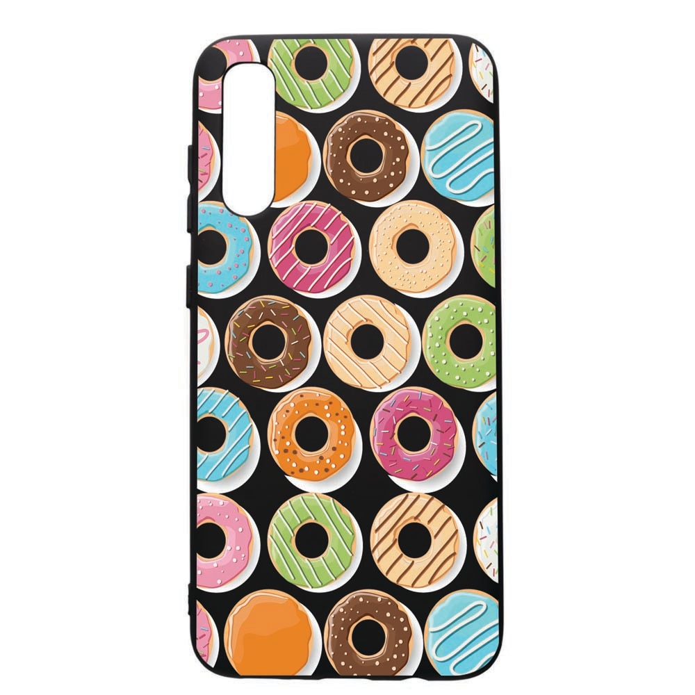 Husa de protectie Samsung Galaxy A70, Donuts, silicon, cu interiorul din material textil, protectie camera, PB66