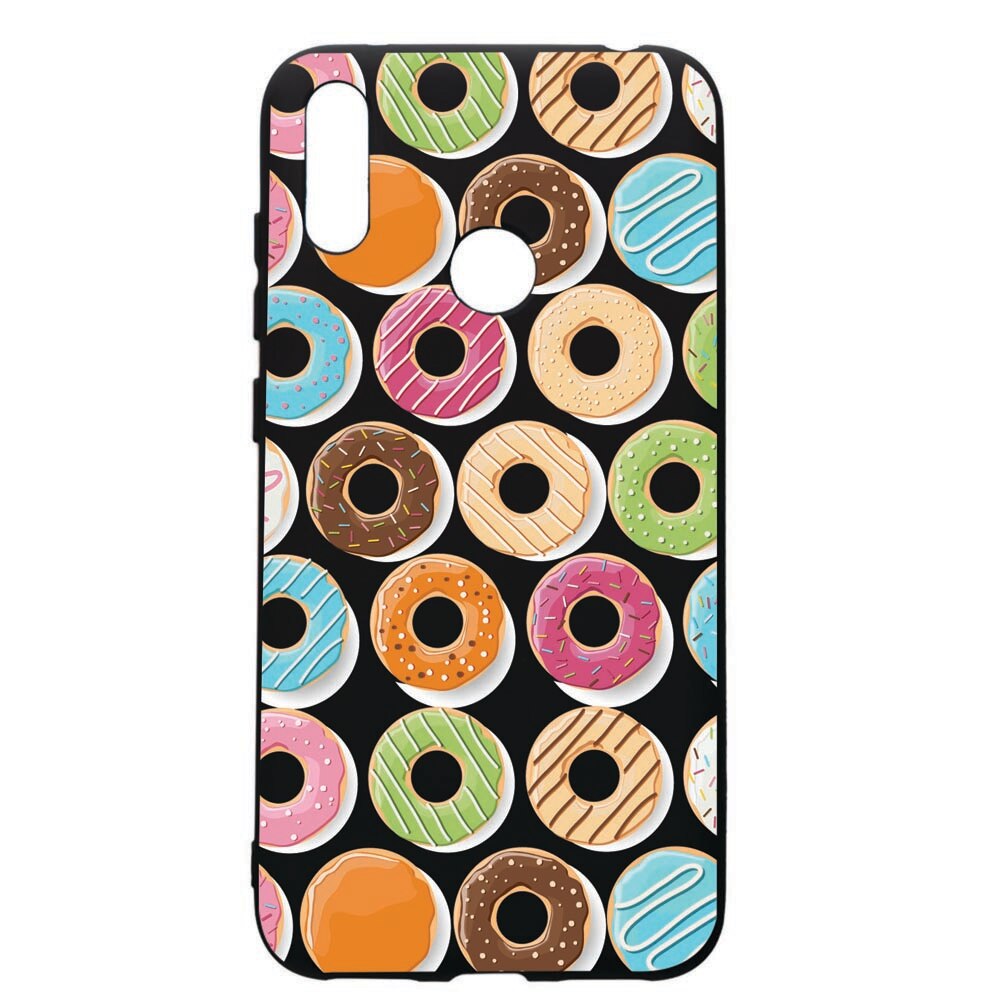 Husa de protectie Huawei Y7 2019, Donuts, silicon, cu interiorul din material textil, protectie camera, PB66