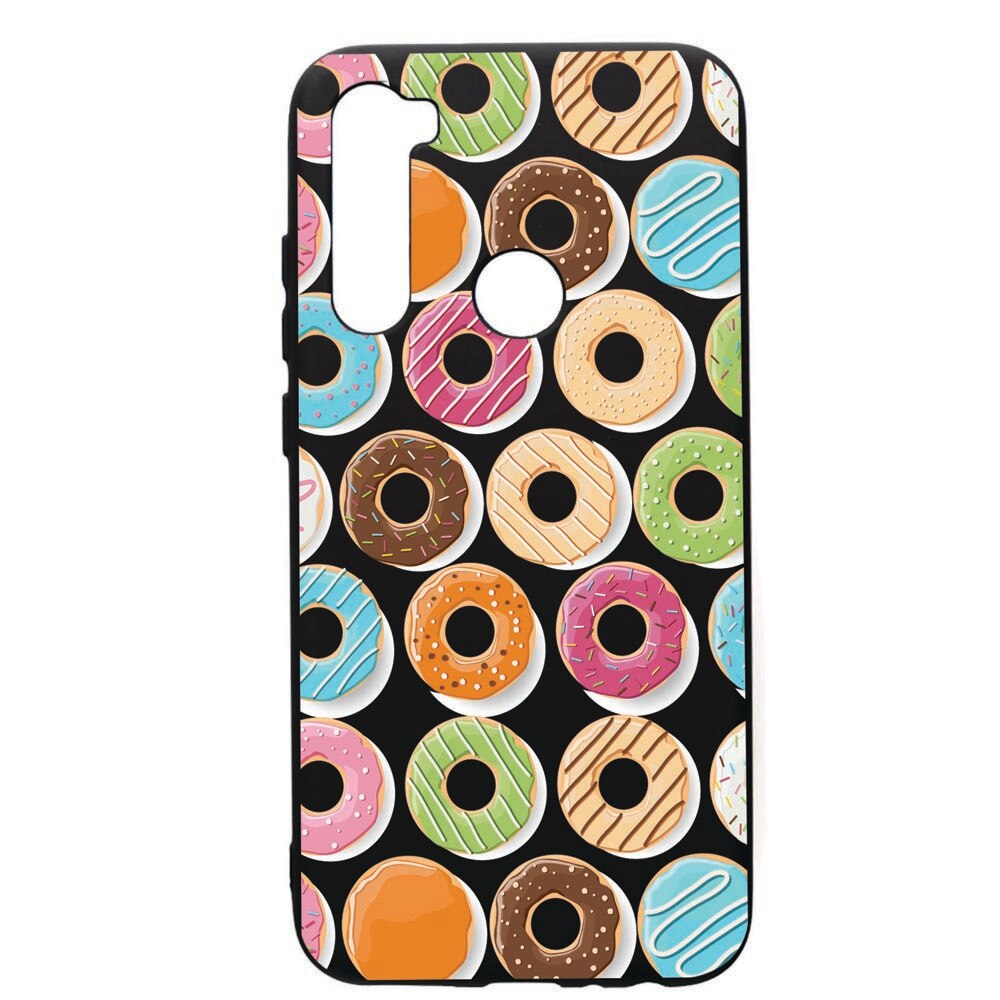 Husa de protectie Xiaomi Redmi Note 8, Donuts, silicon, cu interiorul din material textil, protectie camera, PB66