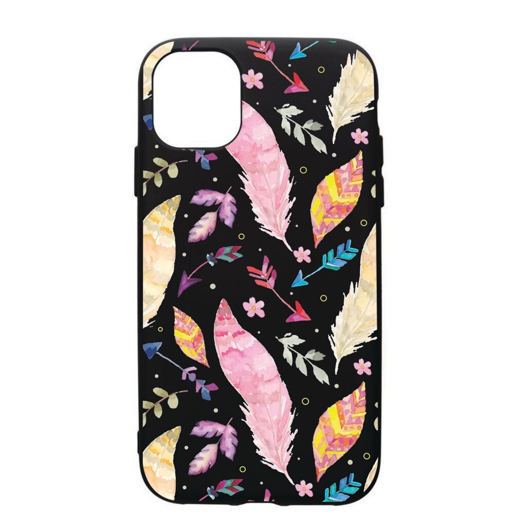 Husa de protectie Apple iPhone 11 Pro, Happy Feathers, silicon, cu interiorul din material textil, protectie camera, PB68