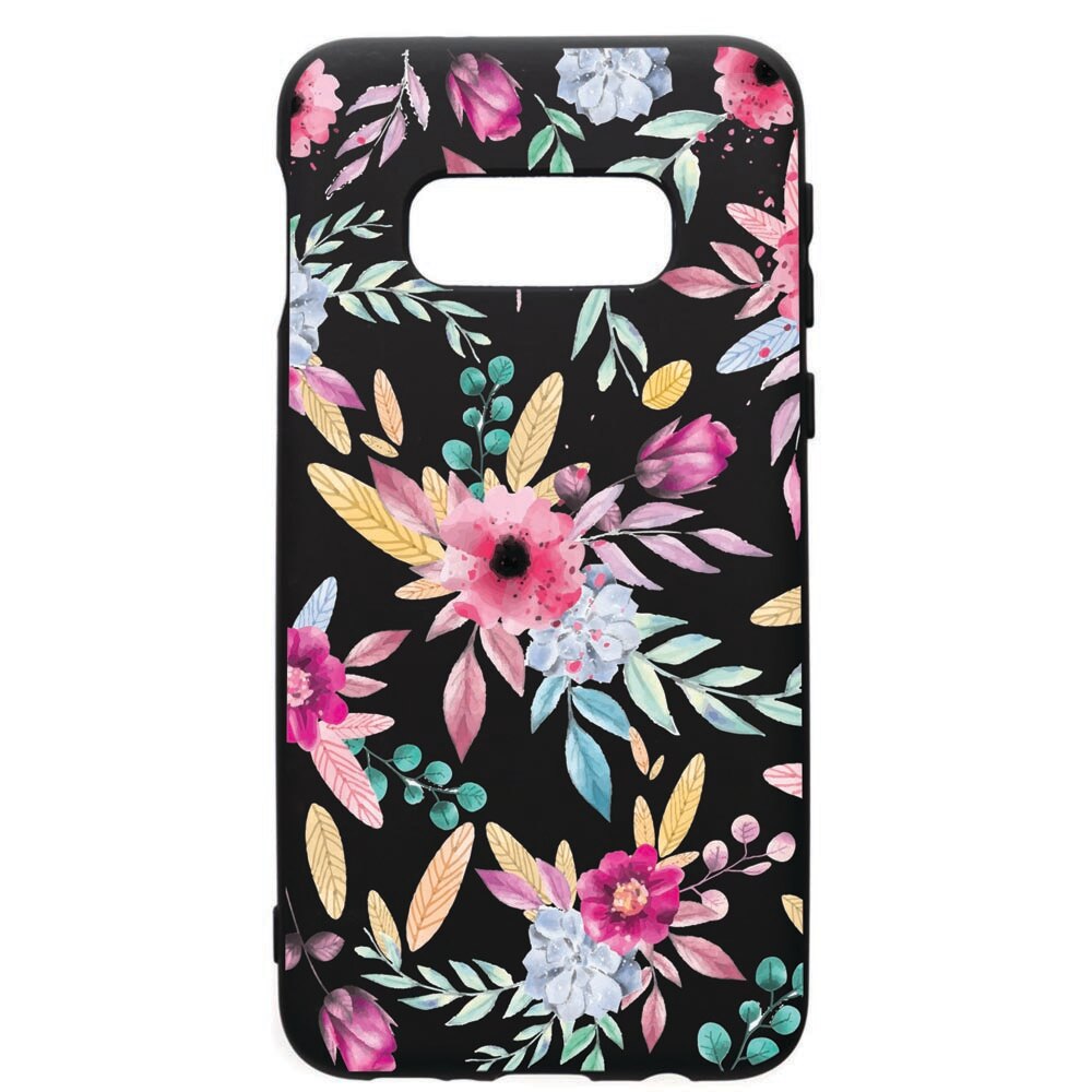 Husa de protectie Samsung Galaxy S10E, Happy Flowers, silicon, cu interiorul din material textil, protectie camera, PB69