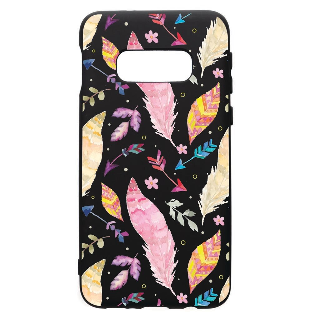 Husa de protectie Samsung Galaxy S10E, Happy Feathers, silicon, cu interiorul din material textil, protectie camera, PB68