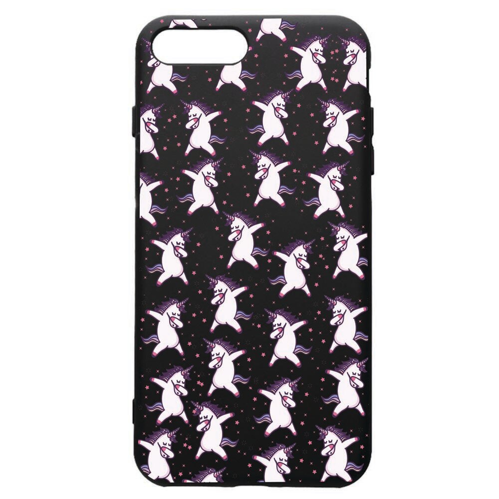 Husa de protectie Apple iPhone 8 Plus / iPhone 7 Plus, Unicorn, silicon, cu interiorul din material textil, protectie camera, PB73