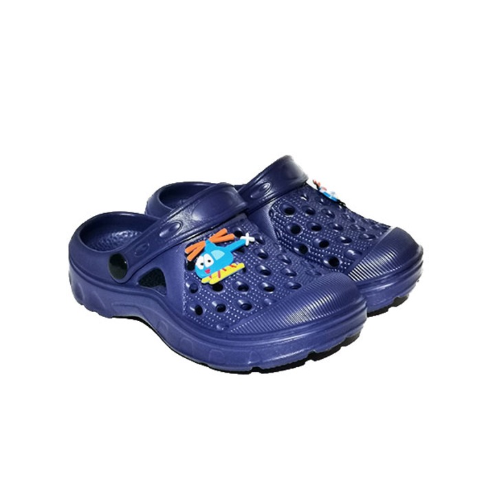 Saboti copii perforati cu bareta Trendd Sim, Bleumarin