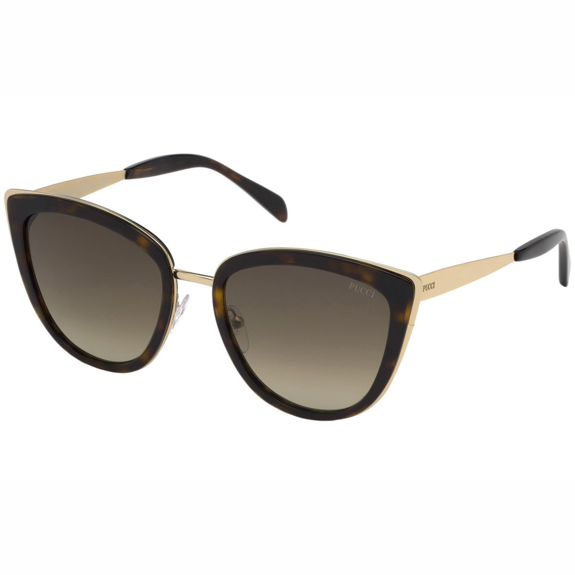 Ochelari de soare dama Emilio Pucci Cat Eye Gold/Havana Brown Degrade EP0092/S-52F
