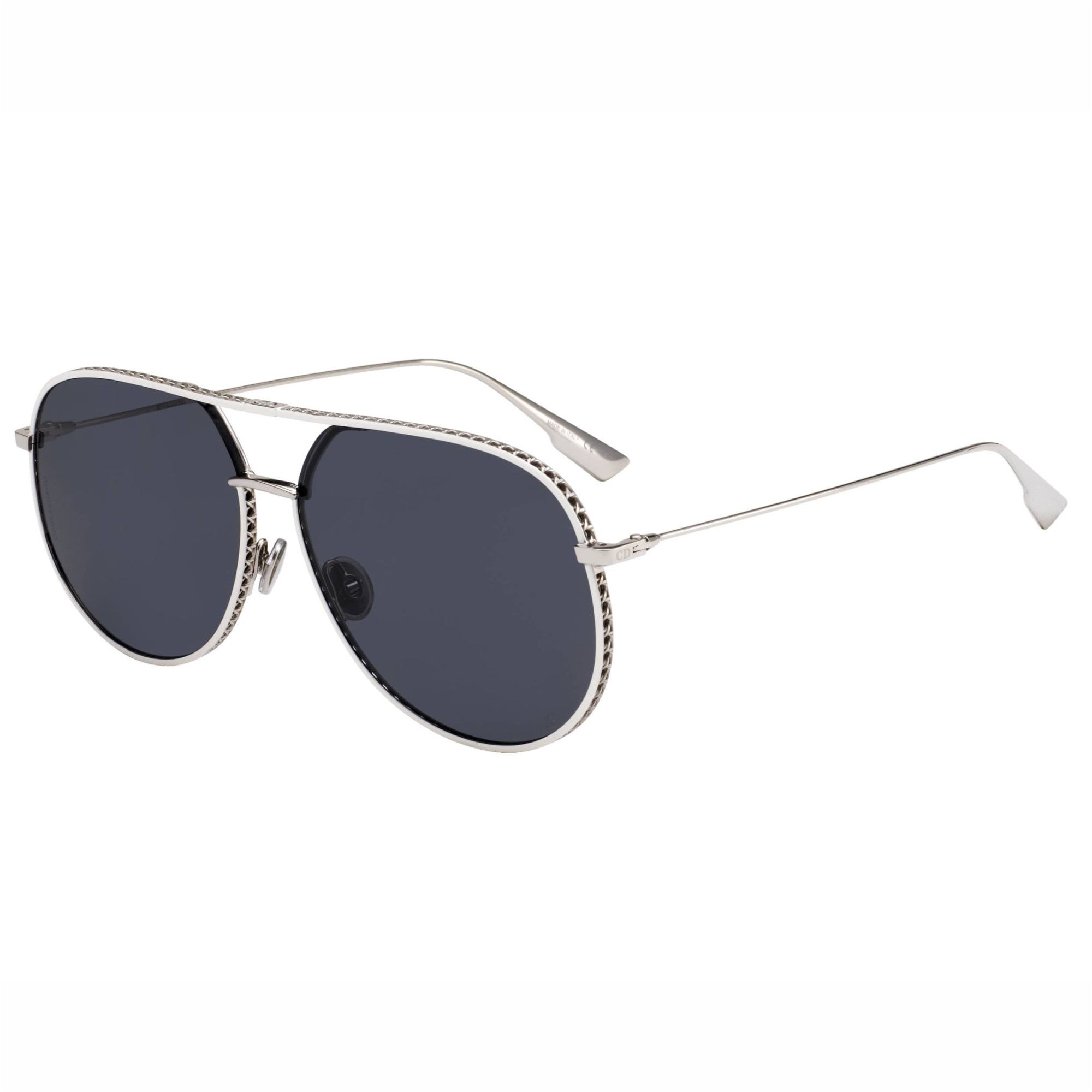 Ochelari de soare dama Cristian Dior ByDior Aviator Palladium/White Dark Grey 0102K