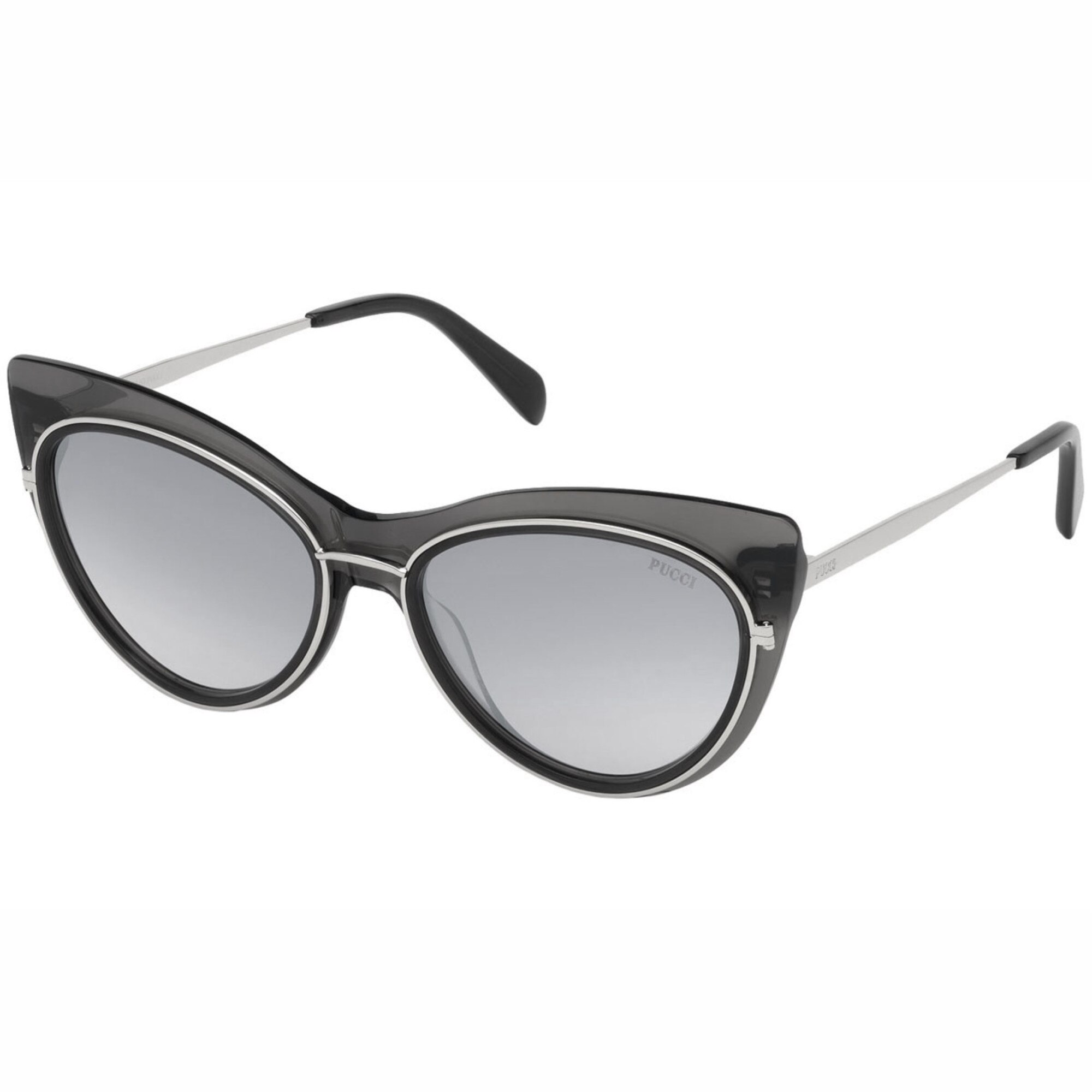 Ochelari de soare dama Emilio Pucci Cat Eye Silver/Smoke Mirrored EP0108/S-20C