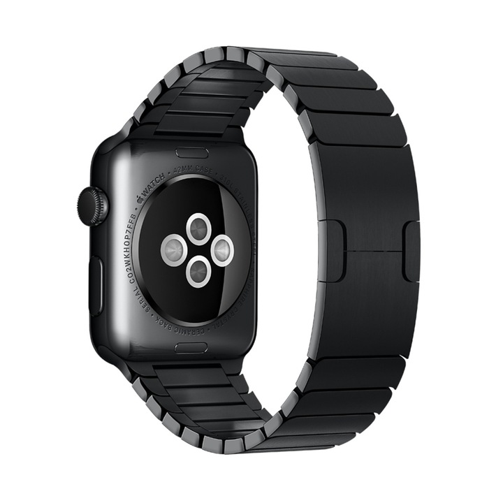 Curea Metalica MTP Premium Sistem inchidere original pentru Apple Watch 1/2/3/4/5/6, Negru 44mm