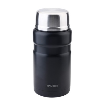 Termos pentru alimente Kinghoff KH 1460, 750 ml, Inox, Incasabil, Negru Termos pentru alimente Kinghoff KH 1460, 750 ml, Inox, Incasabil, Negru