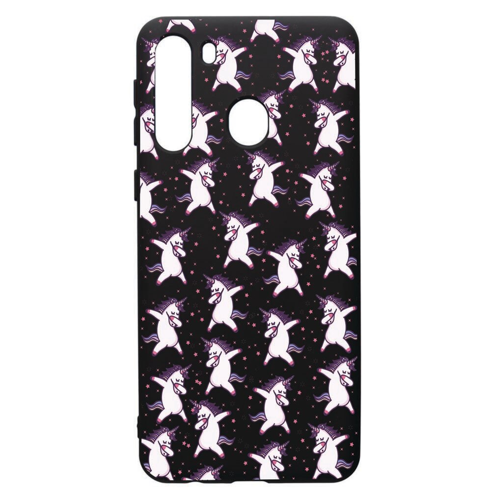 Husa de protectie Samsung Galaxy A21S, Unicorn, silicon, cu interiorul din material textil, protectie camera, PB73