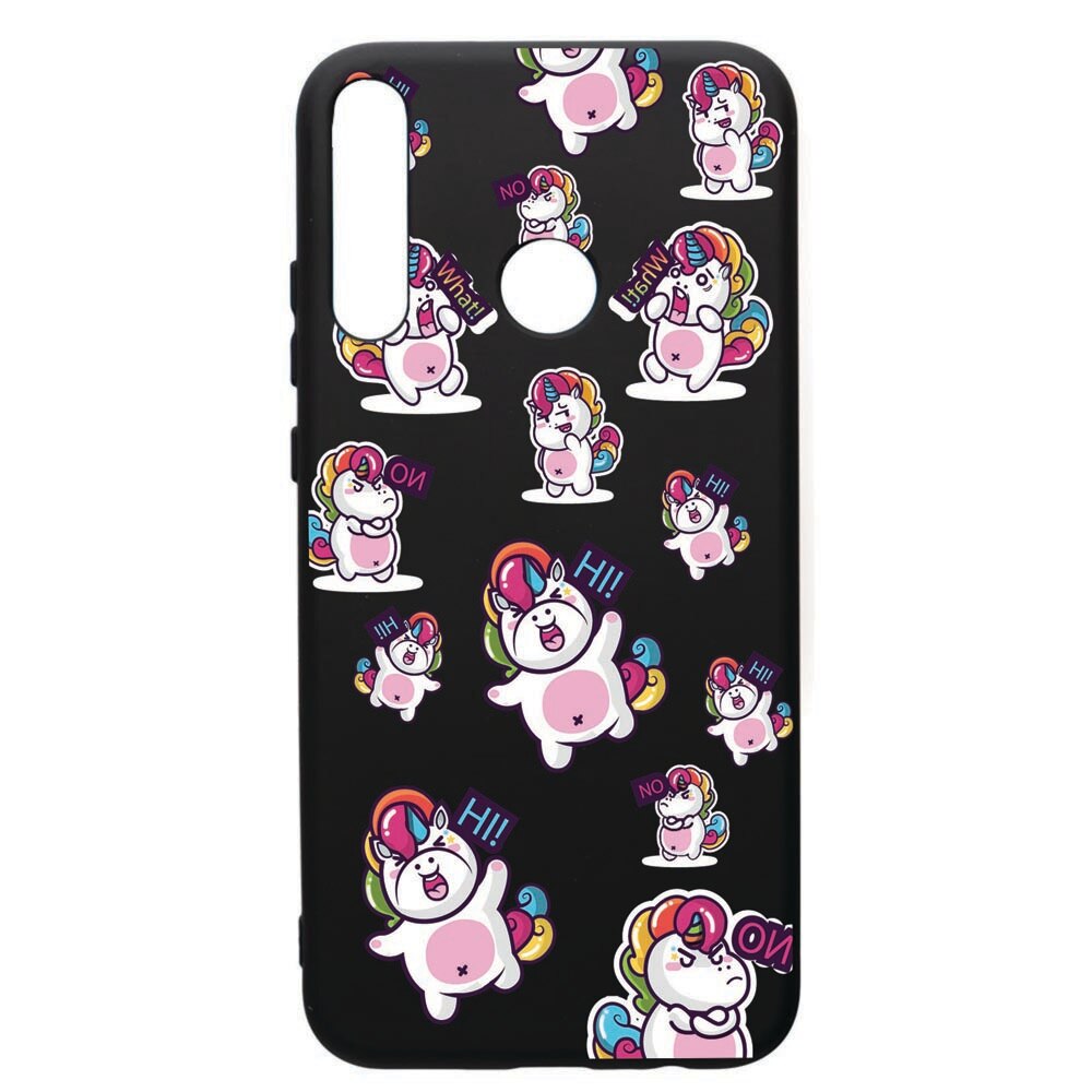 Husa de protectie Huawei P40 Lite E / Y7p, Fat Unicorn, silicon, cu interiorul din material textil, protectie camera, PB80
