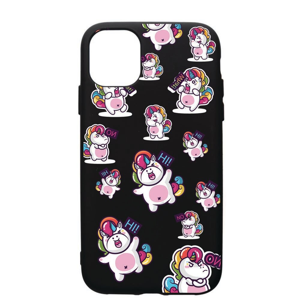 Husa de protectie Apple iPhone 12 Mini, Fat Unicorn, silicon, cu interiorul din material textil, protectie camera, PB80