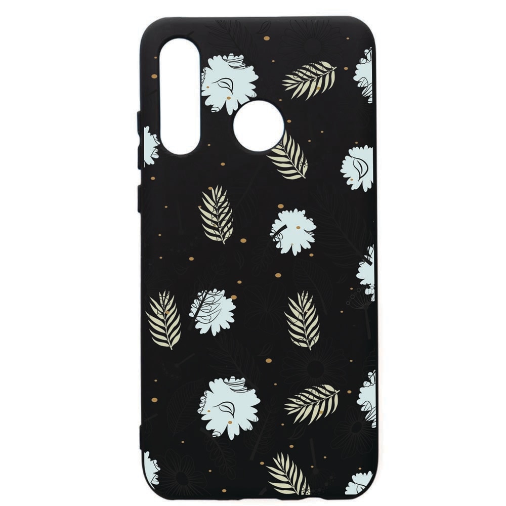 Husa de protectie Huawei P30 Lite, Flowers, silicon, cu interiorul din material textil, protectie camera, PB81