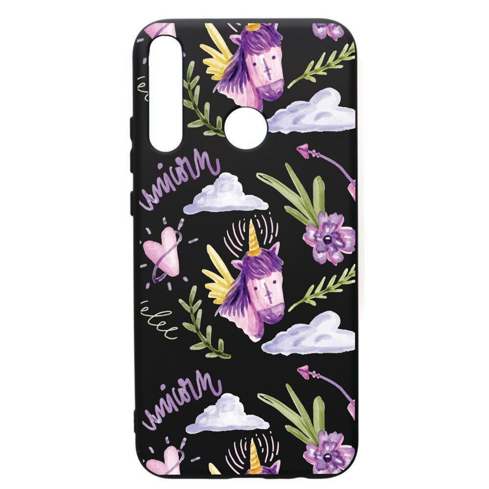 Husa de protectie Huawei P40 Lite E / Y7p, Unicorn Pattern, silicon, cu interiorul din material textil, protectie camera, PB89
