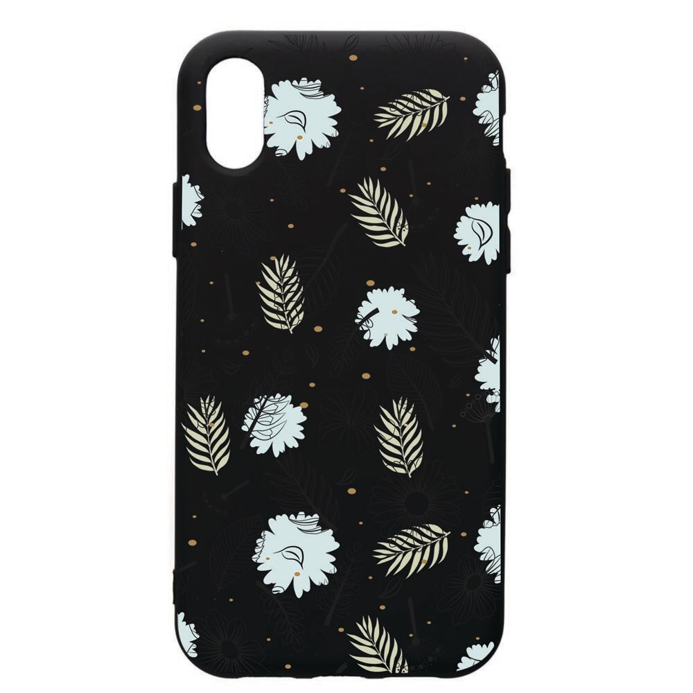 Husa de protectie Apple iPhone XS / iPhone X, Flowers, silicon, cu interiorul din material textil, protectie camera, PB81