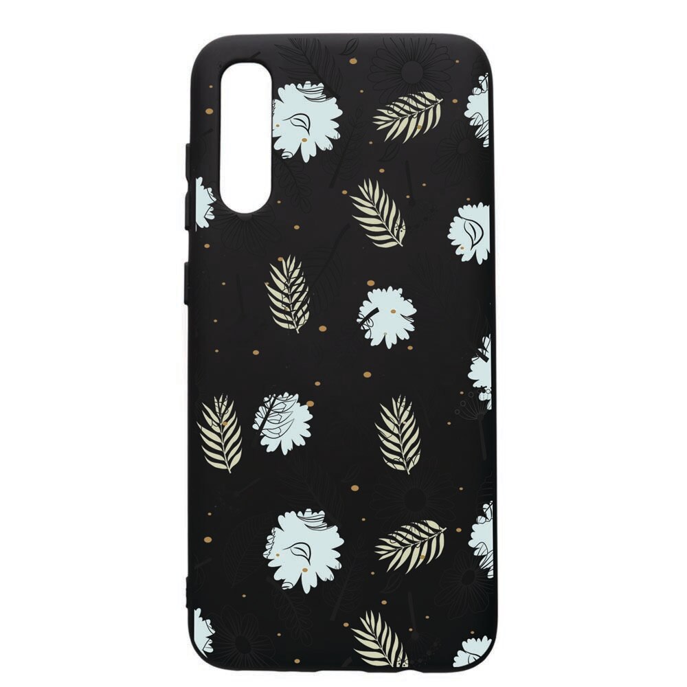 Husa de protectie Samsung Galaxy A50, Flowers, silicon, cu interiorul din material textil, protectie camera, PB81
