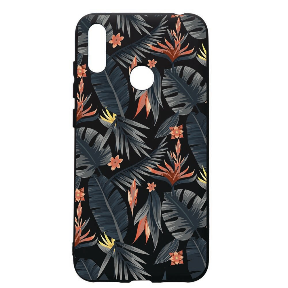 Husa de protectie Huawei Y7 2019, Tropical Pattern, silicon, cu interiorul din material textil, protectie camera, PB88
