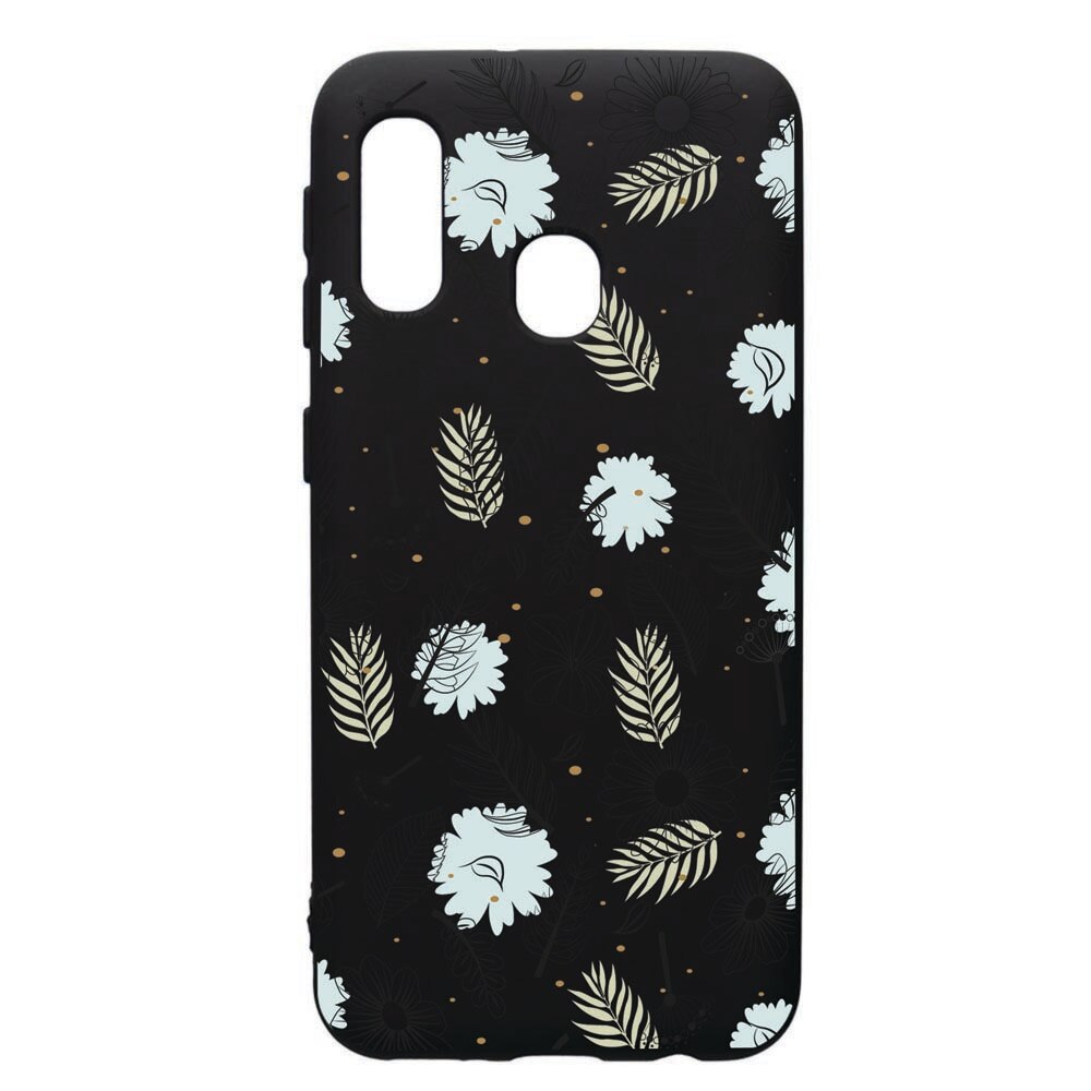 Husa de protectie Samsung Galaxy A20E, Flowers, silicon, cu interiorul din material textil, protectie camera, PB81