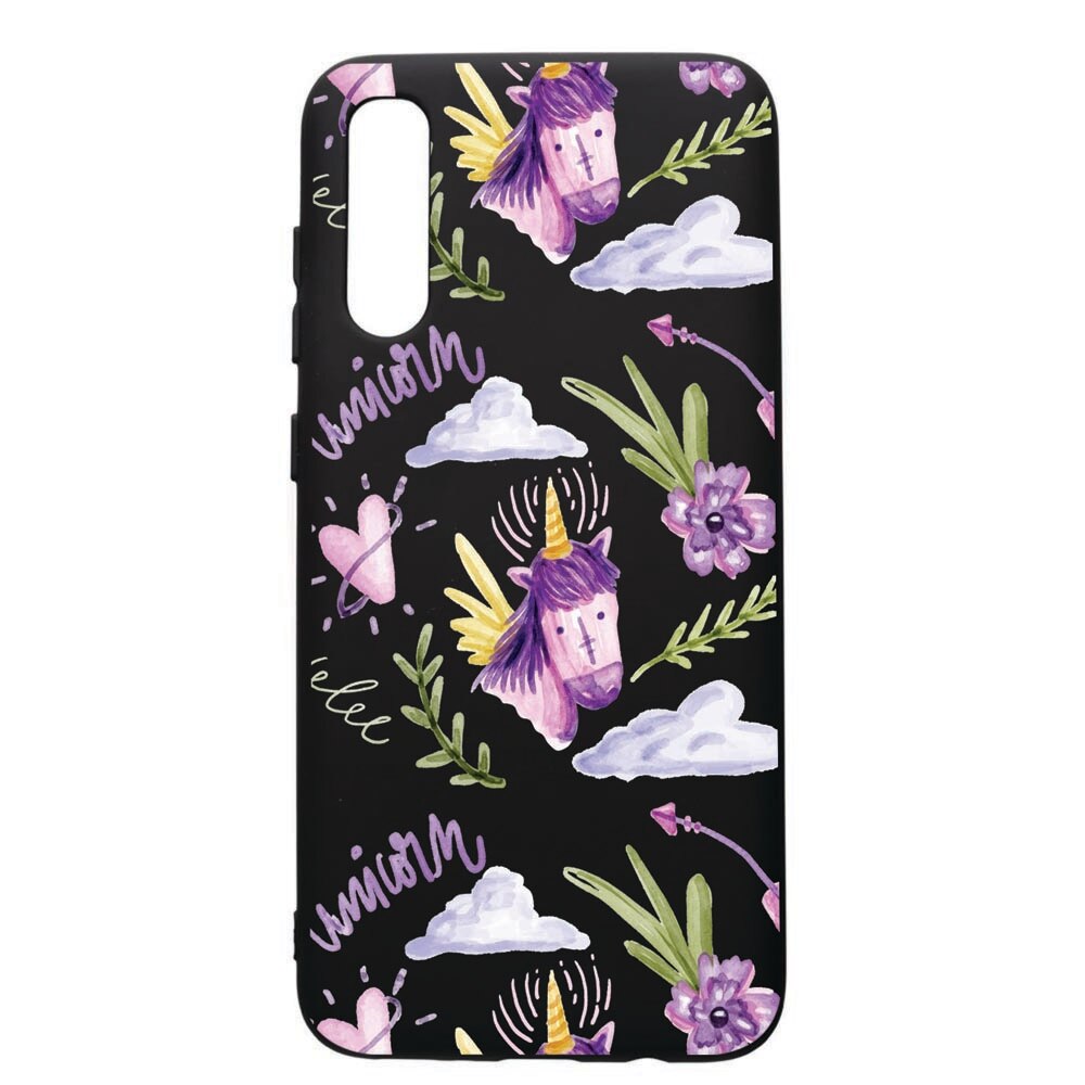 Husa de protectie Samsung Galaxy A70, Unicorn Pattern, silicon, cu interiorul din material textil, protectie camera, PB89