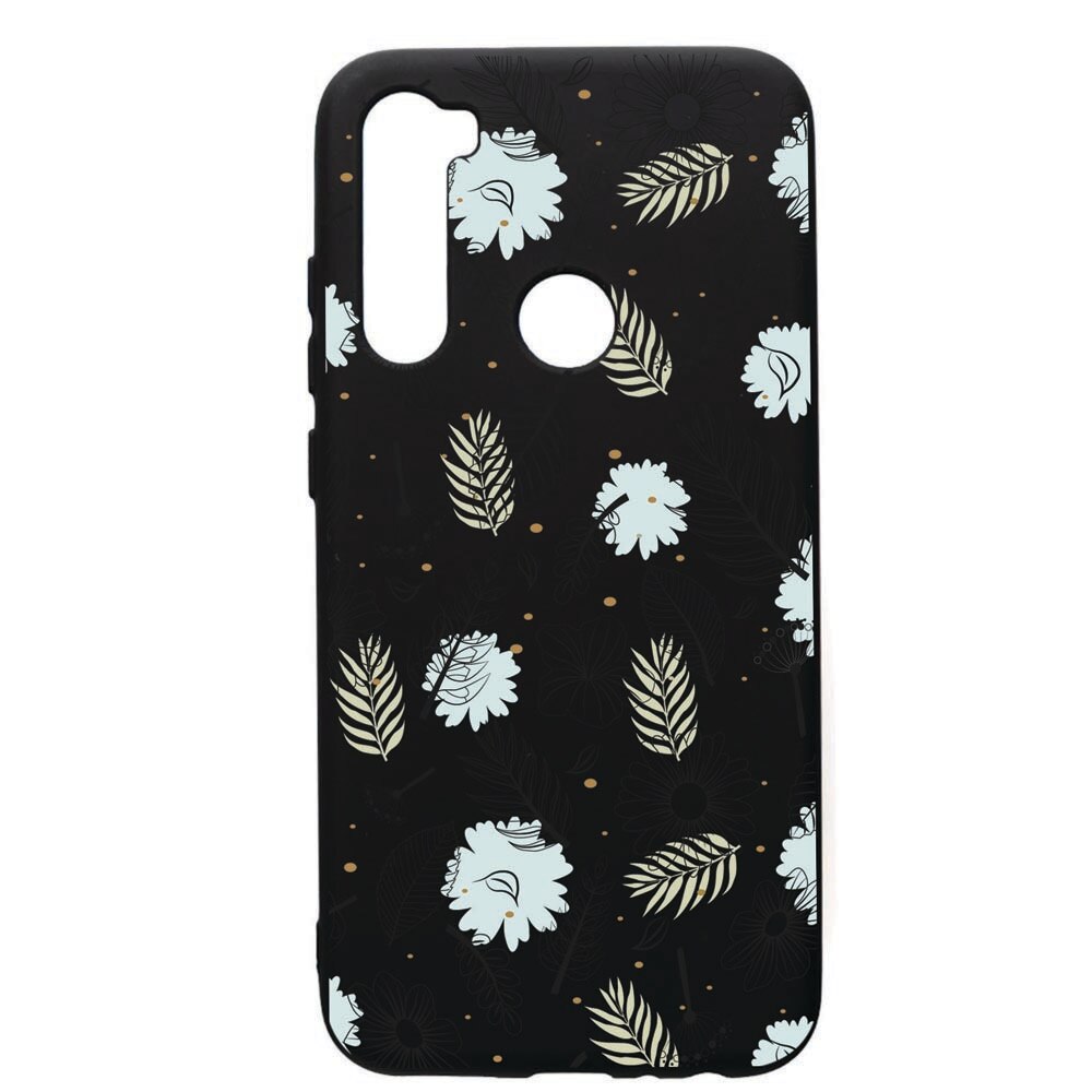 Husa de protectie Xiaomi Redmi Note 8, Flowers, silicon, cu interiorul din material textil, protectie camera, PB81