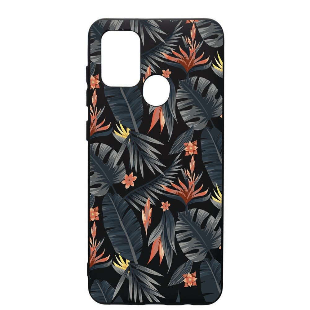 Husa de protectie Samsung Galaxy A21, Tropical Pattern, silicon, cu interiorul din material textil, protectie camera, PB88