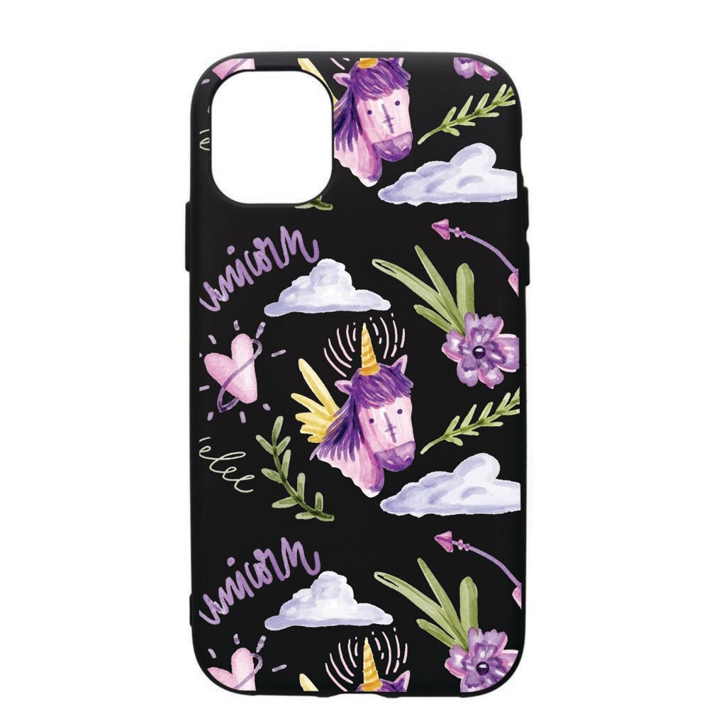 Husa de protectie Apple iPhone 12 Pro, Unicorn Pattern, silicon, cu interiorul din material textil, protectie camera, PB89