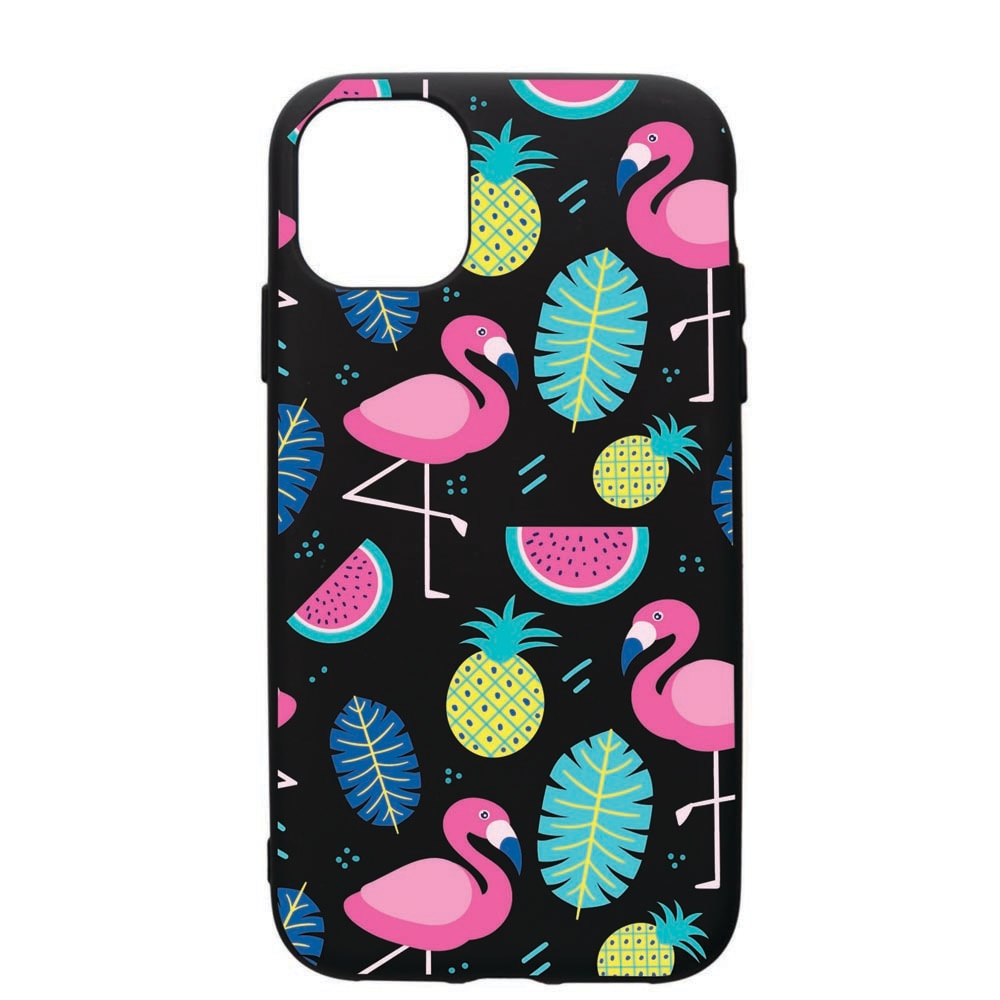 Husa de protectie Apple iPhone 12, Flamingo, silicon, cu interiorul din material textil, protectie camera, PB91