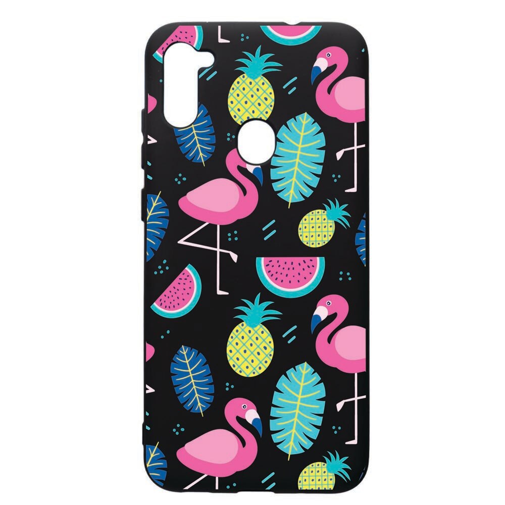 Husa de protectie Samsung Galaxy A11, Flamingo, silicon, cu interiorul din material textil, protectie camera, PB91