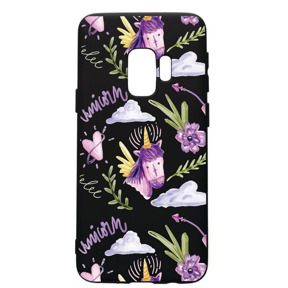 Husa de protectie Samsung Galaxy S9, Unicorn Pattern, silicon, cu interiorul din material textil, protectie camera, PB89