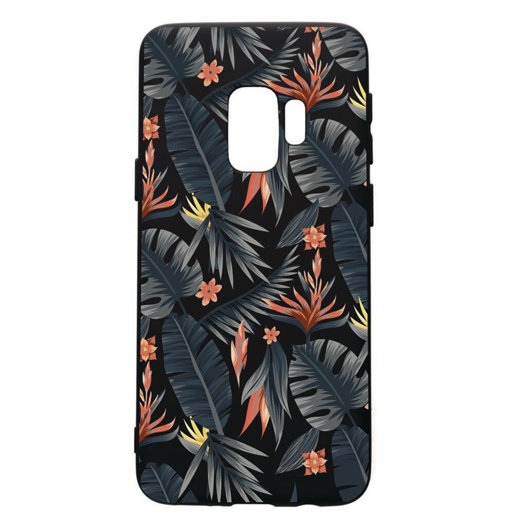 Husa de protectie Samsung Galaxy S9, Tropical Pattern, silicon, cu interiorul din material textil, protectie camera, PB88