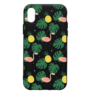 Husa de protectie Samsung Galaxy A01, Tropical, silicon, cu interiorul din material textil, protectie camera, PB93 Husa de protectie Samsung Galaxy A01, Tropical, silicon, cu interiorul din material textil, protectie camera, PB93
