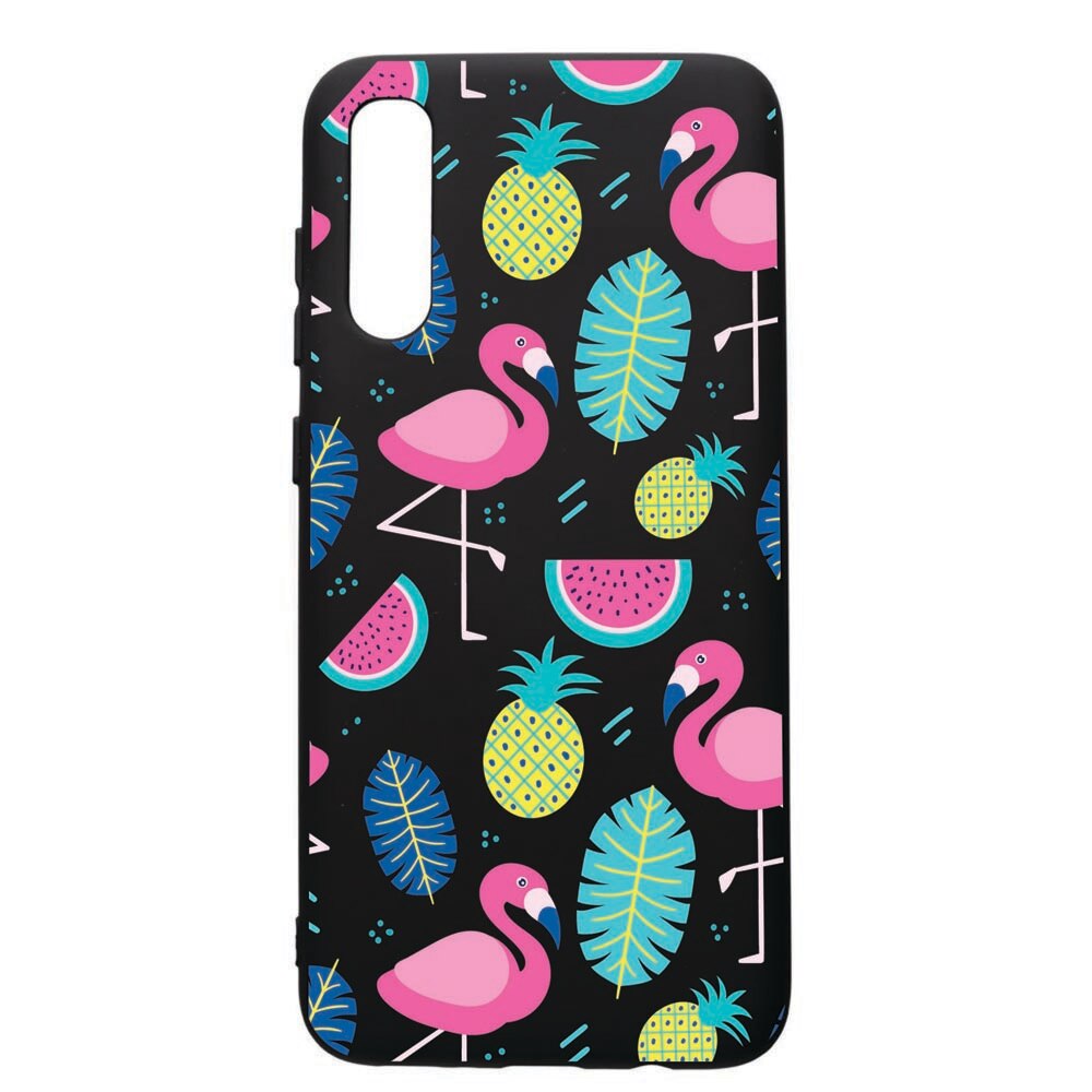 Husa de protectie Samsung Galaxy A70, Flamingo, silicon, cu interiorul din material textil, protectie camera, PB91