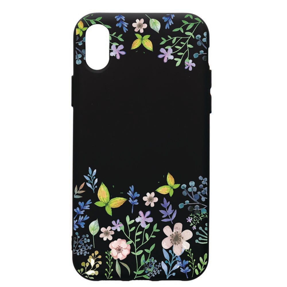 Husa de protectie Samsung Galaxy A01, Butterfly-Flowers, silicon, cu interiorul din material textil, protectie camera, PB95