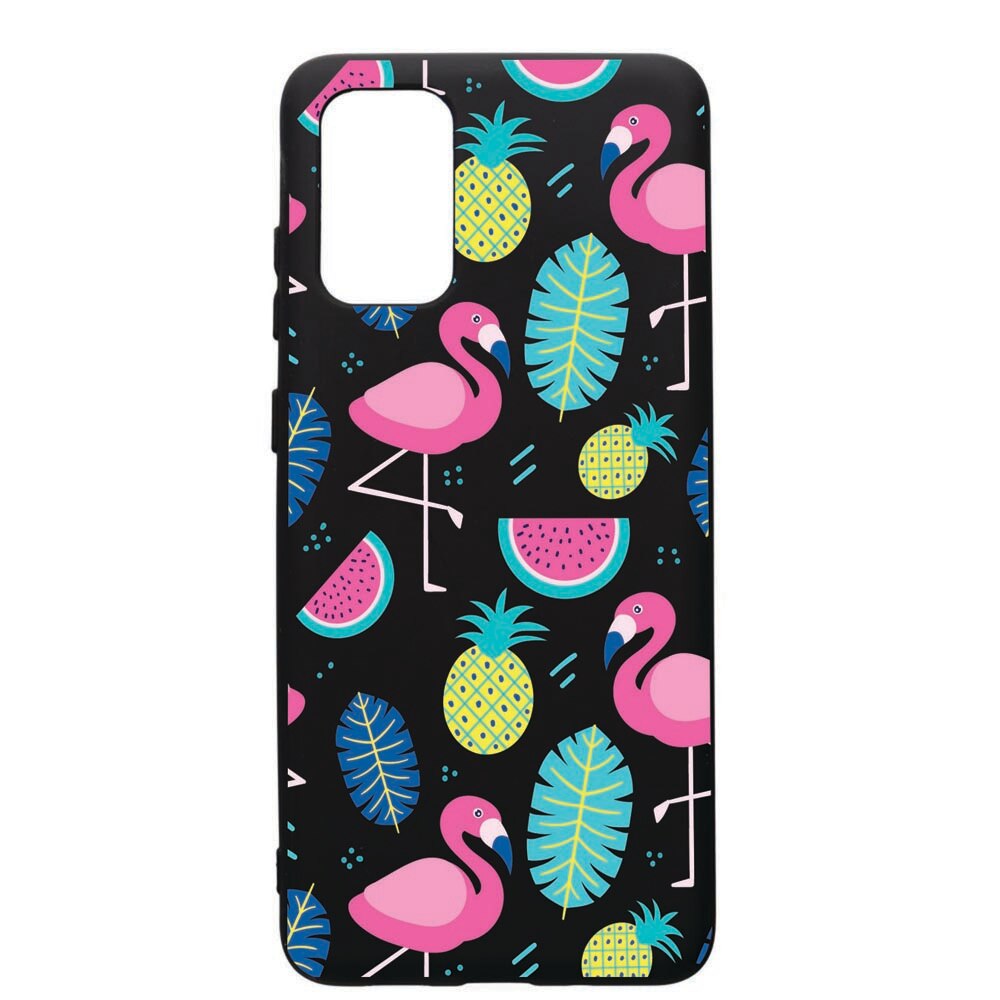 Husa de protectie Samsung Galaxy A71, Flamingo, silicon, cu interiorul din material textil, protectie camera, PB91