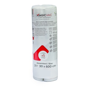 Set de 2 role folie pentru vidat universale Magic Vac, 30 x 600 cm, rezistente la rupere, temperaturi inalte si microunde, fara BPA, reutilizabile Set de 2 role folie pentru vidat universale Magic Vac, 30 x 600 cm, rezistente la rupere, temperaturi inalte si microunde, fara BPA, reutilizabile