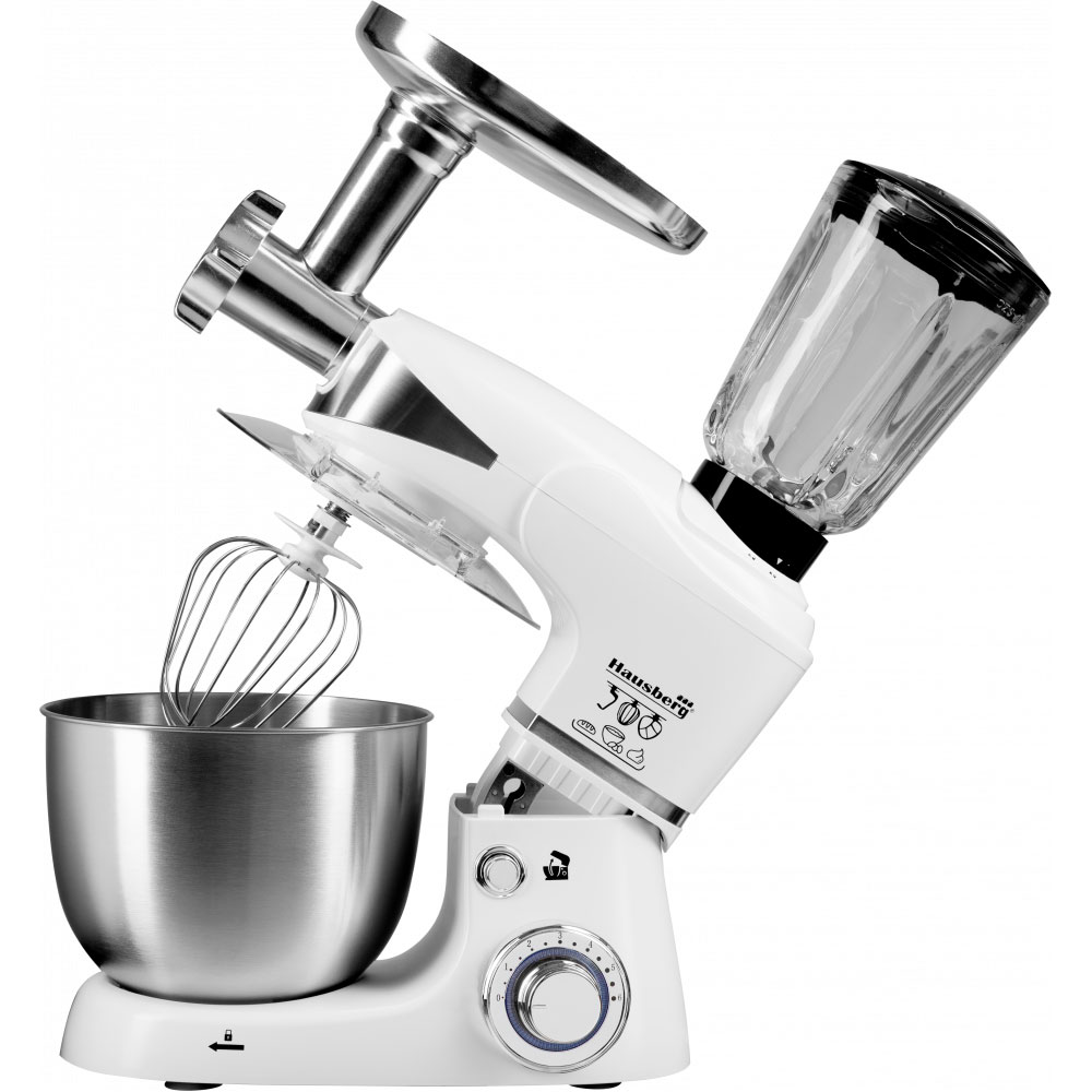 plus assemble Scully Robot de bucatarie multifunctional All-in-one Hausberg HB-7605AB, 1000 W,  mixer/blender/tocat carne, Alb - eMAG.ro
