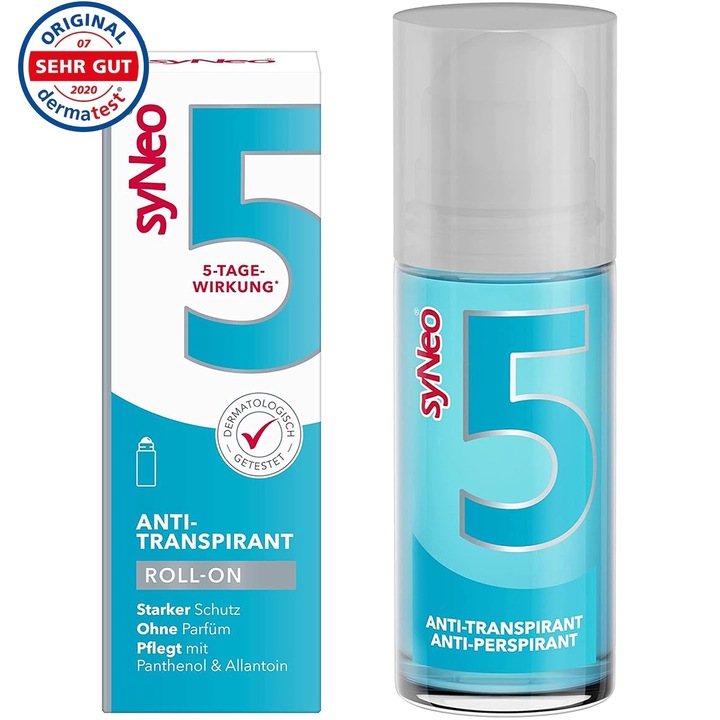 Antiperspirant syNeo 5 Unisex Roll-On – Cu Pantenol si Alantoina, 50 ml